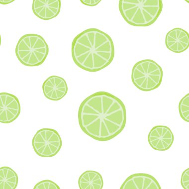 Lime jusy and summer seamless pattern with sliced and lime