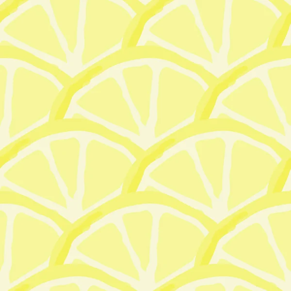 Безшовне Виправдання Літній Безшовний Візерунок Нарізами Лимонами — стоковий вектор