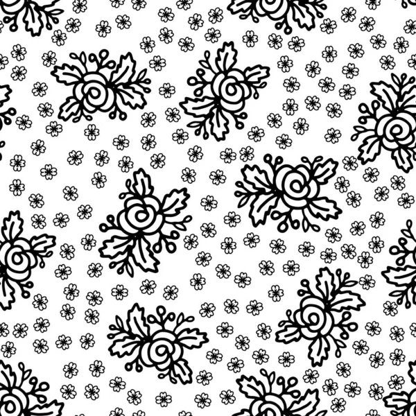 Rose Flower Simple Pattern Background Textile Design — Stockvektor