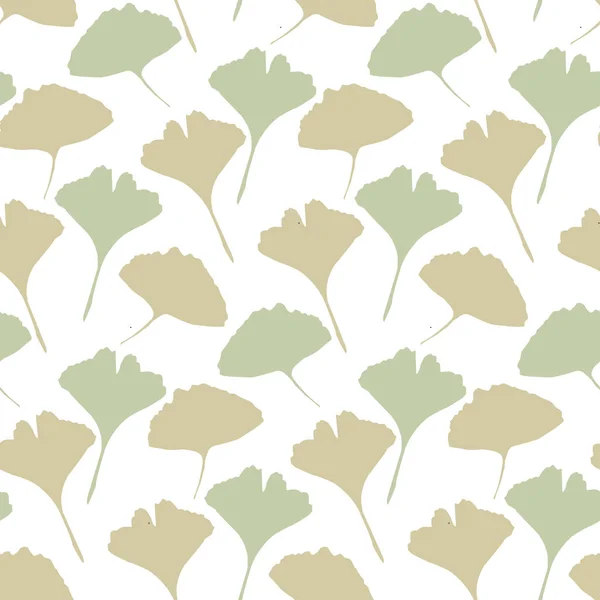 Ginko Biloba Floral Seamless Pattern Ginkgo Leaves Vector Backgraund — Image vectorielle