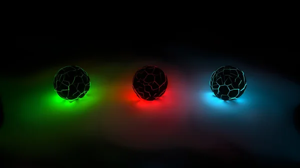 Glowing cracked balls — Stock Photo, Image