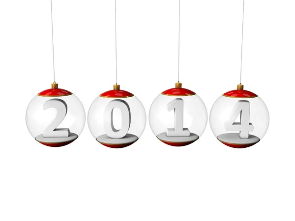 2014 christmas baubles — Stock Photo, Image