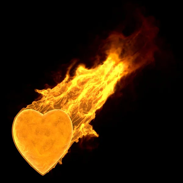 Płonące serce — Zdjęcie stockowe