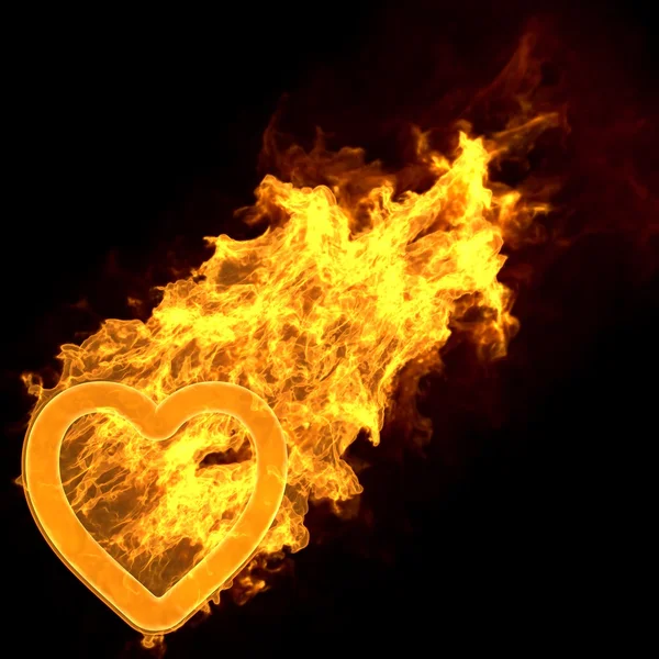 Flaming heart — Stock Photo, Image