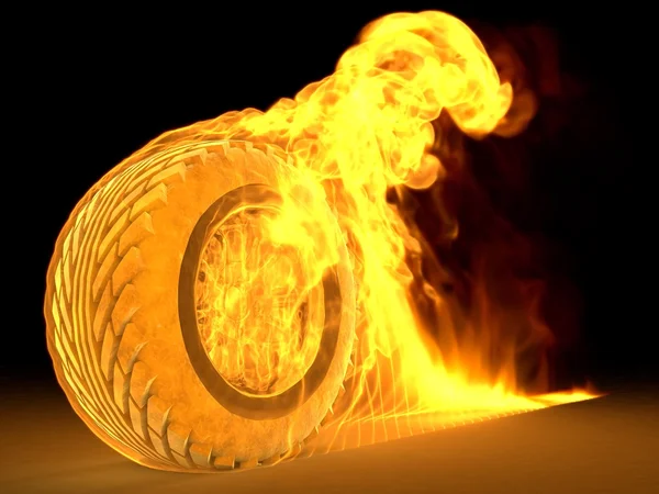 Tire of flames — Stock Photo, Image