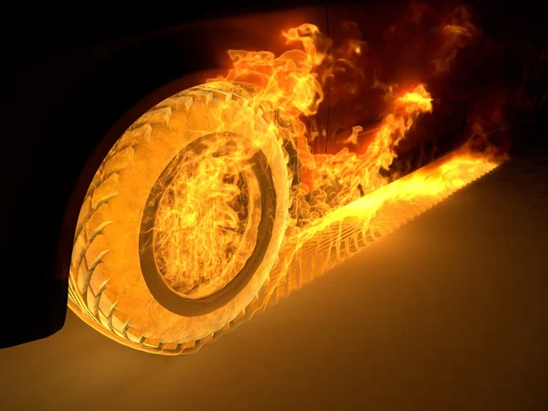 炎のタイヤ — ストック写真