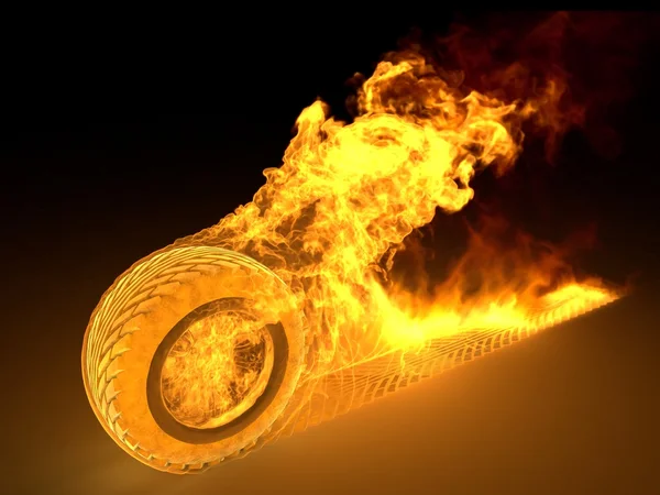 Tire of flames — Stock Photo, Image