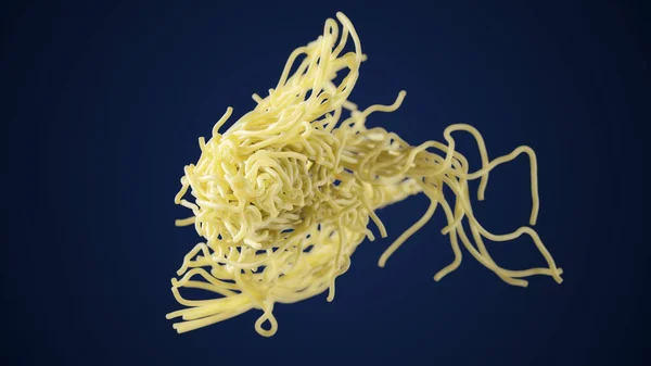 Spaghetti Movimento Tagliatelle Volanti Aria Illustrazione Adatta Temi Cibo Tagliatelle — Foto Stock