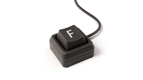 Letter Button Single Key Computer Keyboard Illustration Suitable Social Media — Stock Photo, Image