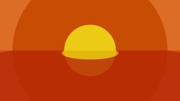 Масштабирование Оранжево Желтые Круги Горизонте Восход Солнца Цветовая Концепция Радуги — стоковое видео