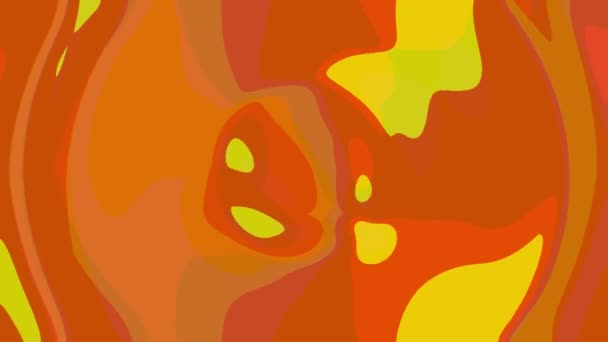 Liquid Orange Yellow Colors Shapes Animation Looped Graphic Design Elements — Stock Video