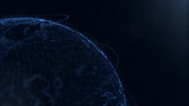 33D 글로벌 비즈니스 워킹의 바다없는 애니메이션이다 지구는 우주에서 자전합니다 사랑에 — 비디오