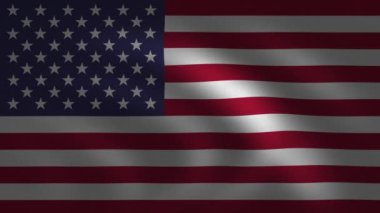 Amerika Birleşik Devletleri bayrağını sallıyor ve sallıyor. Resmi bayrak tasarımını kullanarak dijital görüntüleme. 3B kumaş bitirme