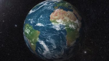Dünya, Afrika uydu görüntüsüne yakınlaştır 3D canlandırma