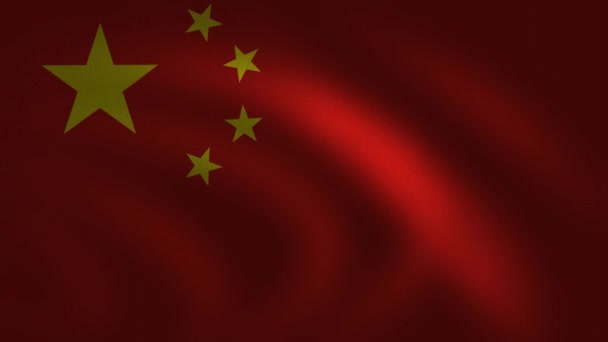 Drapeau Chine Agitant Bouclant Rendu Numérique Utilisant Dessin Officiel Drapeau — Video