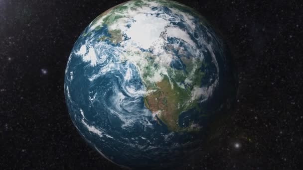 Dünya Kuzey Amerika Uydu Görüntüsüne Yakınlaştır Animasyon — Stok video
