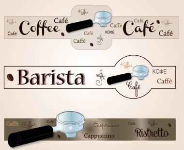 Banner accesorry barista clipart