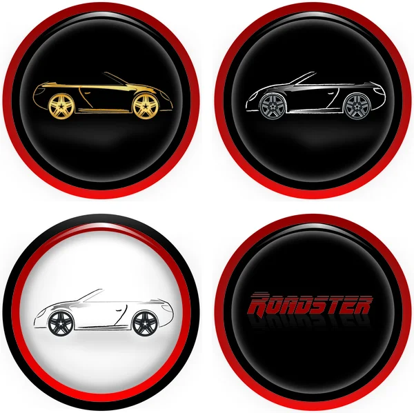 Roadster Cars — Stock Vector