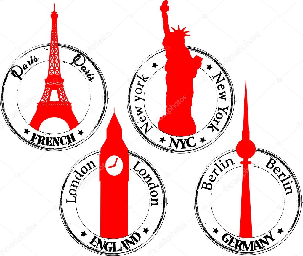 Stamp Paris- London - NYC - Berlin