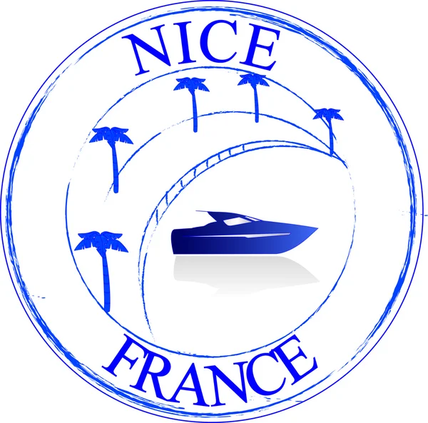 Francobollo Nizza Francia — Vettoriale Stock