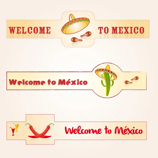 Banner Welkom mexico — Stockvector