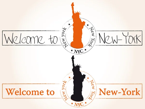 Yeni york'a hoşgeldiniz — Stok Vektör