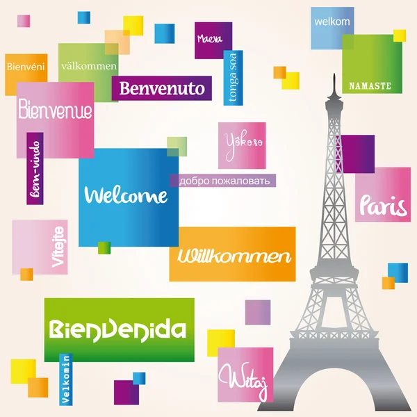 Fundo Welcome Paris —  Vetores de Stock