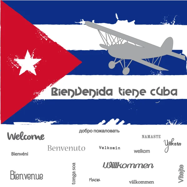 Bienvenido a CUBA — Archivo Imágenes Vectoriales