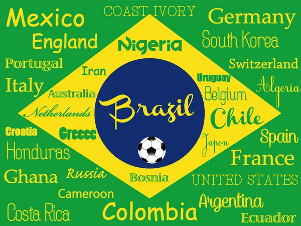 Fútbol Brasil — Vector de stock