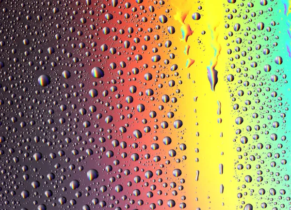 Abstrakcyjne Tło Kroplami Wody Kolorowym Tle Wszystkimi Kolorami Tęczy — Zdjęcie stockowe