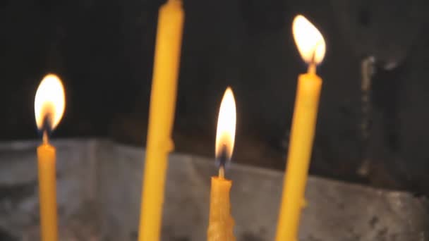 Orthodox wax candle — Stock Video