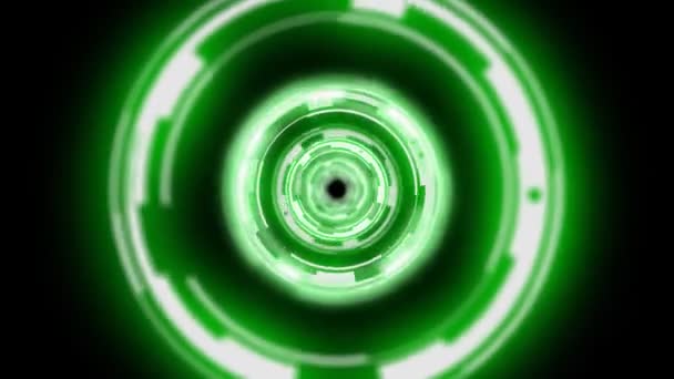 Fliegen im grünen Tunnel abstrakt — Stockvideo