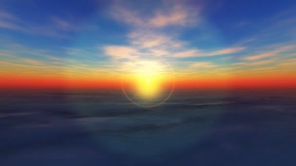 survoler l'océan coucher de soleil 