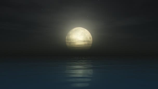 time lapse océan pleine lune 