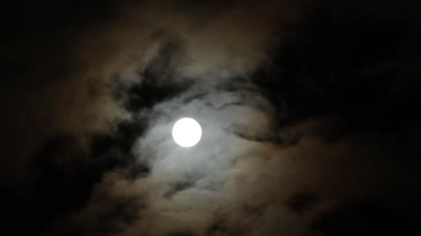 Luna llena en el cielo nocturno — Vídeos de Stock