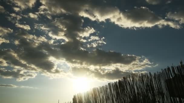 Solnedgången tid förflutit moln himlen — Stockvideo