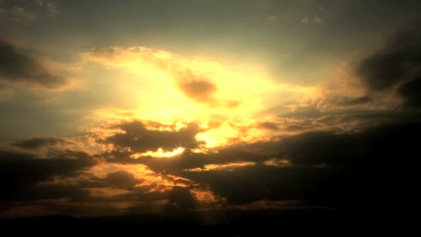 Atardecer tiempo lapso nubes — Vídeo de stock