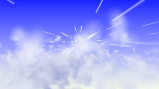 Летать над облаками в голубом небе — стоковое видео