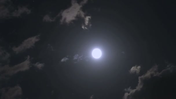 Luna llena por la noche lapso de tiempo — Vídeo de stock