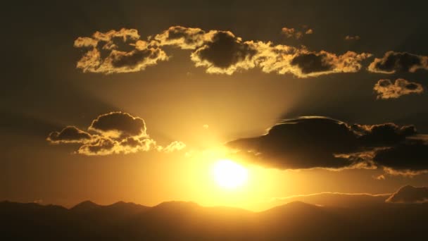 Solnedgången tid förflutit solen faller ner — Stockvideo