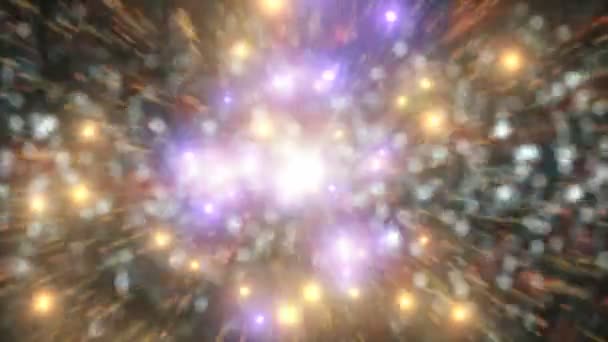 Abstracte ruimte explosie heks deeltje — Stockvideo