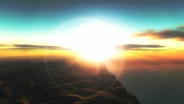 Amanecer volar sobre el planeta — Vídeos de Stock