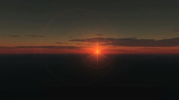 Sorgere del sole volare sul pianeta — Video Stock