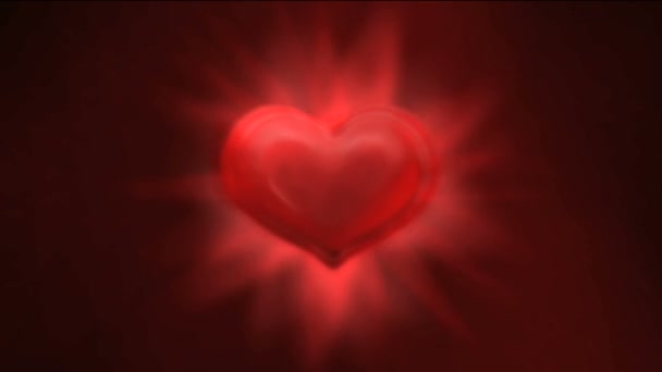 Brillante cuore rosso — Video Stock