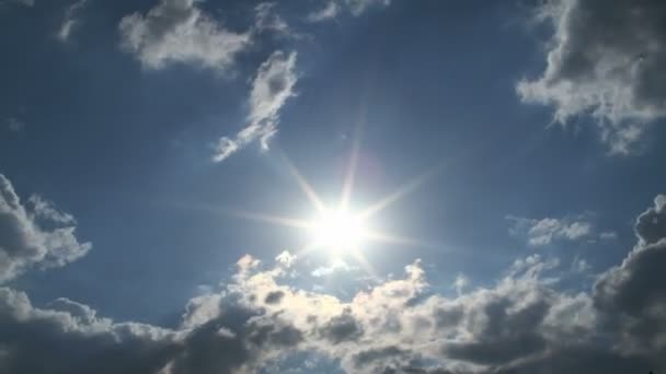 Bulutlar Zaman Hızı Mavi Gökyüzü — Stok video