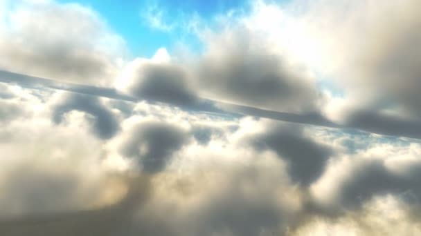 Volar avión sobre las nubes — Vídeo de stock