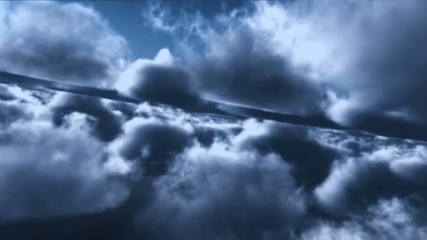 Volar avión sobre las nubes — Vídeo de stock