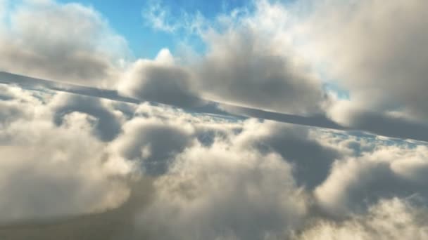 Volar avión sobre las nubes — Vídeo de stock