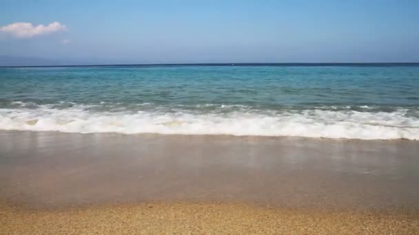 海の波、美しい砂浜のビーチ — ストック動画