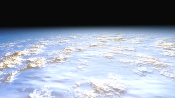 Volar sobre la tierra sobre la estratosfera — Vídeo de stock